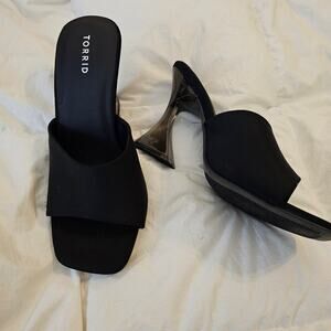 Torrid Black Mule Heels Clear Lucite Heel Wide Width Women’s 12WW